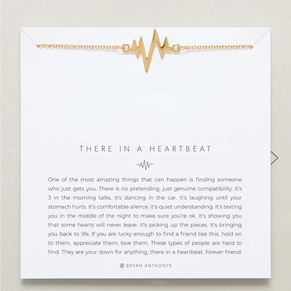 BRYAN ANTHONYS THERE IN A HEARTBEAT GOLD NECKLACE